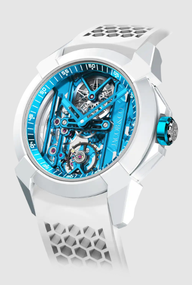 Review Jacob & Co epic x ceramic electric blue EX115.95.AM.AA.A Replica watch